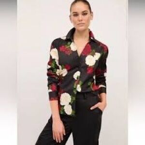 New York & Company Floral Print Top - SZ XXL